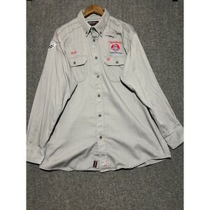 Ariat work fr button down shirt long sleeve gray XL mens flame resistant